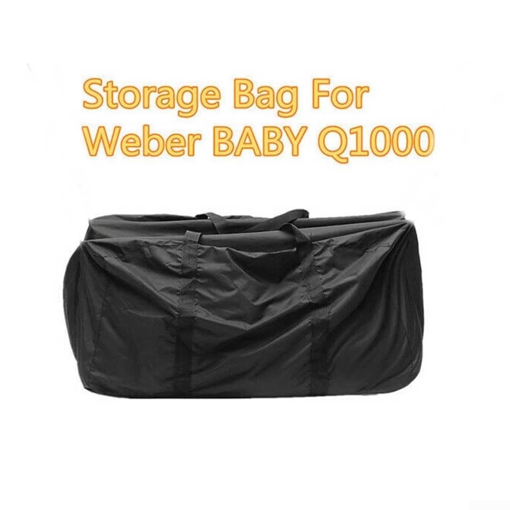 Tragbare Grillabdeckung, Grill-Aufbewahrung, wasserdichte Tasche, kompatibel mit Q&Q1000-Serie, Outdoor-Grillabdeckung für Strand, Picknick, Camping, tragbarer Holzkohlegrill, 74 x 57 x 43 cm