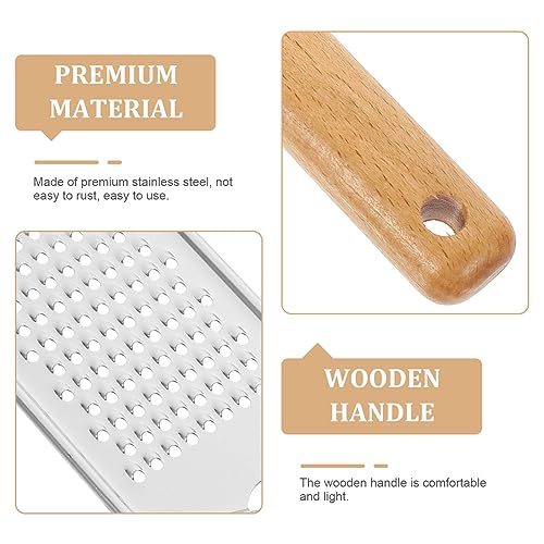 Rallador de Queso de Acero Inoxidable 2 Piezas con Mango de Madera miniatura 6