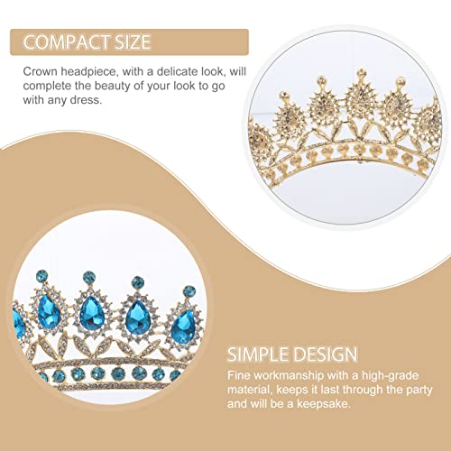 Tiaras de princesa de alta joyería con diamantes de imitación azul 4