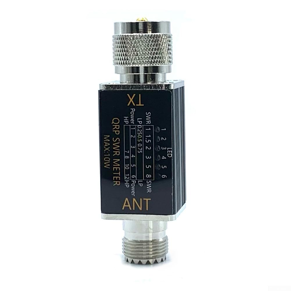 Misuratore di potenza 1-30MHz SWR 10W con retroilluminazione a 6 LED per test del segnale radio a onde corte e uso amatoriale sul campo
