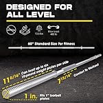 Yes4All Standard Straight Barbell 60" & EZ Curl Bar 47", Capacity 200 to 480 LB, Weight Bar 1" to 2" Diameter - Star Lock Collars, Rubber Ring, Barbell Spins Included for Deadlifts & Squats - Image 2