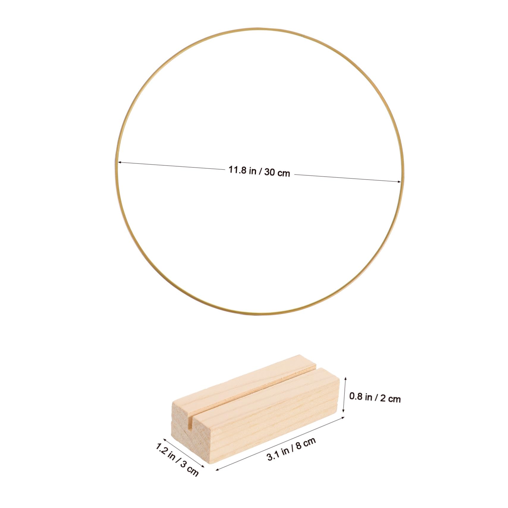 BESTYASH Anillos de Macramé Metálicos 30 Cm con Base de Madera, 10 Piezas, Aros para Manualidades y Centros de Mesa, Decoración para Bodas y Eventos, Soporte Decorativo para Flores