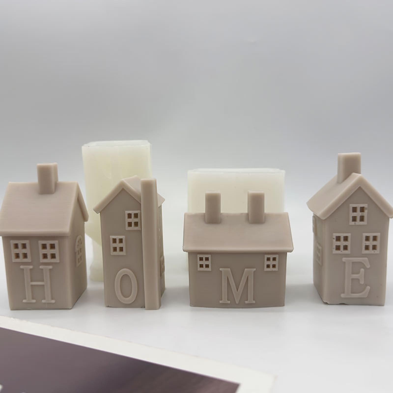 4 moldes para velas caseras para jabón de velas, decoraciones navideñas, moldes de silicona para decoración de yeso, resistentes a altas temperaturas