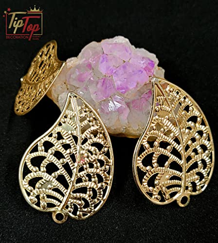 Image of Premium Golden Metal Charms Filigree Connectors for Craft and Jewellery Making Accessories DIY