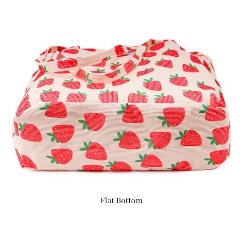 Image of Corduroy Tote Bag Cute Tote Bags for Women Shoulder Bag with Inner Pocket for Work Beach Travel and Shopping Grocery