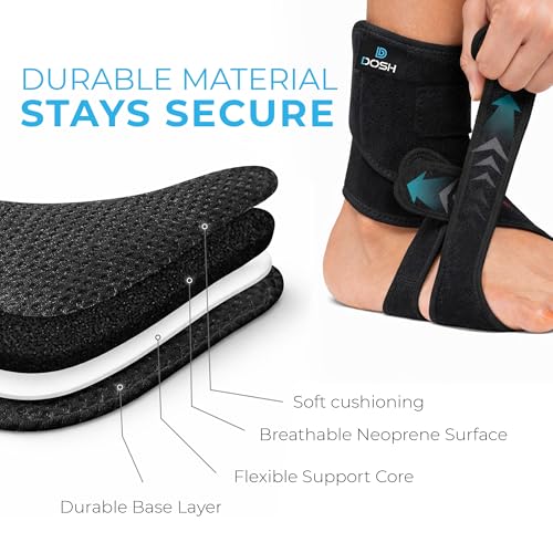 Image of DOSH AFO Foot Drop Brace - Drop Foot Braces - Foot Drop Brace for Walking - AFO Brace - Drop Foot Brace for Walking - Ankle Foot Orthosis - Foot Drop Orthotics - (Left- One Size)