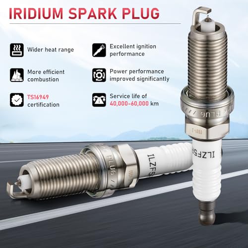 Image of LZFR5CI-11 Iridium Spark Plugs 8 Pack Compatible with Dodge Challenger Charger Durango Dakota Ram 1500 2500 3500 Classic Aspen 300 Grand Cherokee Commander 4.7L 5.7L V8 Engine for 92145