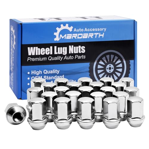 Set of 24, 14x1.5 Wheel Lug Nut Chrome 1.78’’ Tall 7/8’’ Hex 60° Cone Seat Compatible with OEM Factory Silverado Tahoe Suburban Colorado