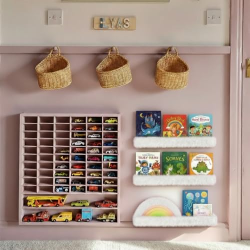 Image of 1PC Plush Bookshelf for Kids, Soft Hanging Wall Book Display Shelf | Nursery Floating Book Organizer, Easy Mount Soft Storage Shelf, White