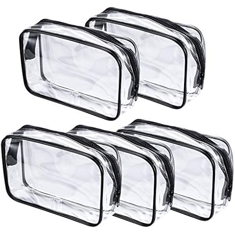 5 Pcs Clear PVC Makeup Bag Set Cover