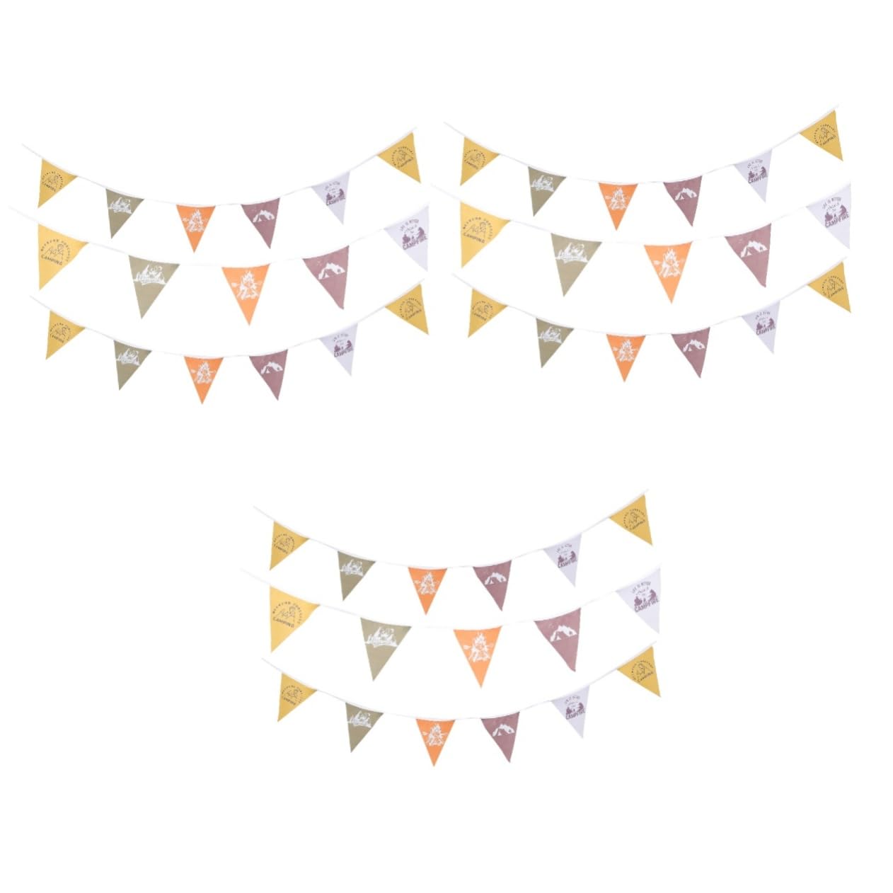 Drapeaux de camping BESTonZON : lot de 3 banderoles de fête extérieur