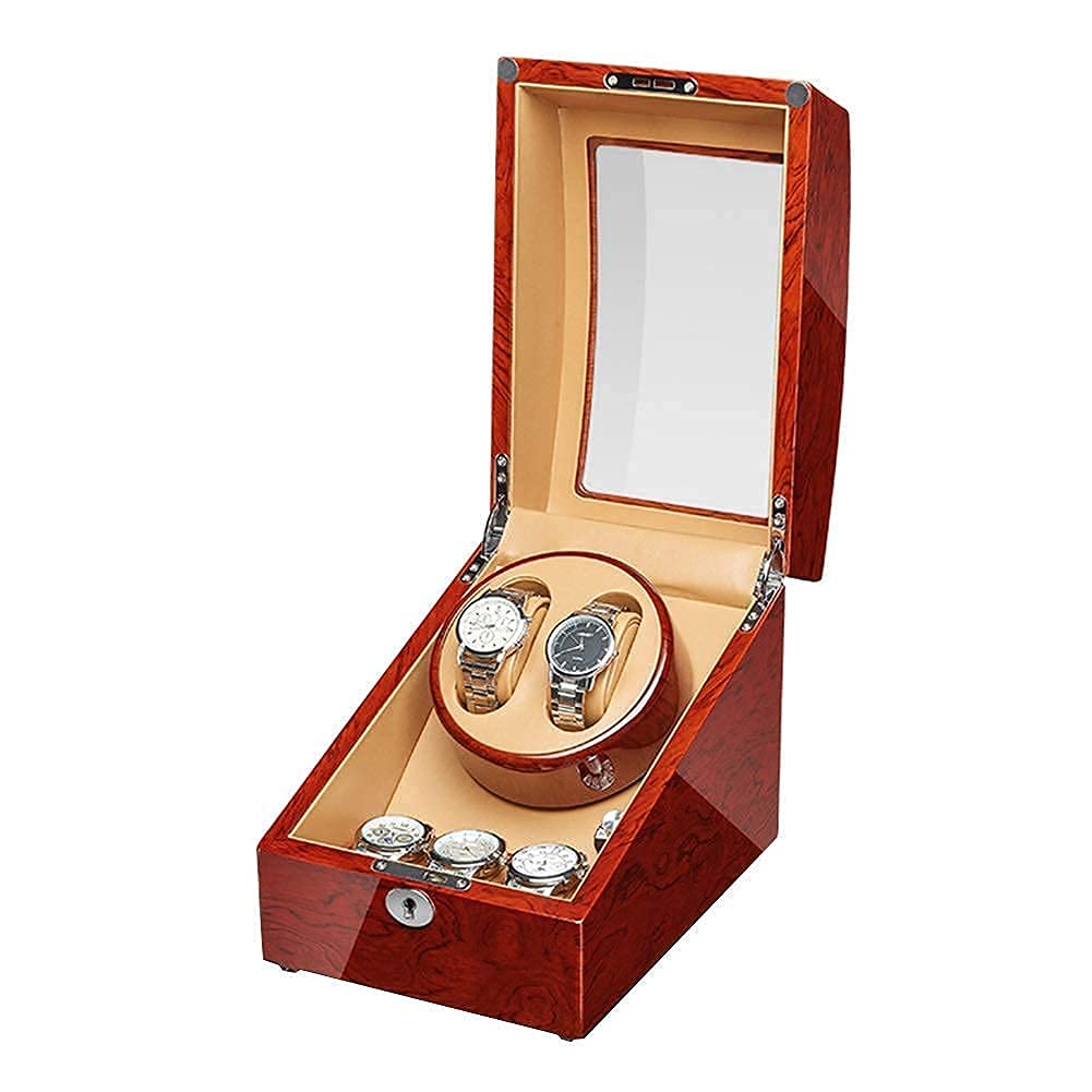 OLSKFUH Automatic Watch Winder Solid Wood Automatic Watch Winder Box Piano Finish Extremely Silent Motor For Man Women Watches Watches Display Watch Winder,