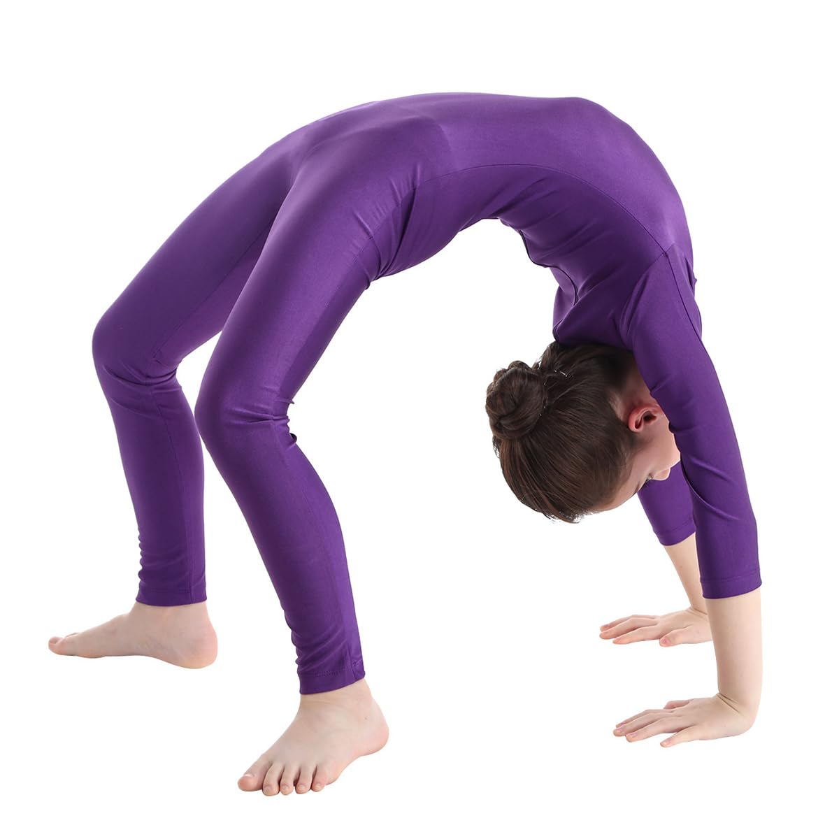 inlzdz Enfant Fille Justaucorps de Gymnastique à Manche Longue Académique Combinaison de Danse Ballet Body de Danse Jumpsuit Bodysuit Vêtement de Sport Gym Fille 3-16 Ans