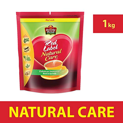 Image of Red Label Natural Care Tea, Chai Made with 5 Ayurvedic Herbs, 1 Kg + Red Label Tea, Blend Of Tea Rich In Healthy Flavonoids, Makes Tasty And Healthy Chai, 1 kg (Premium Blend)