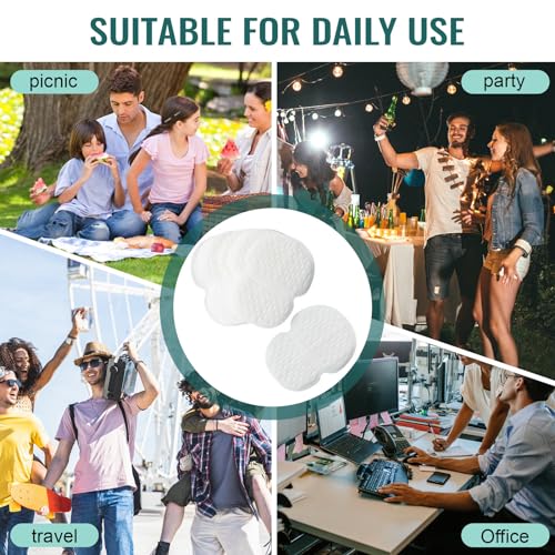 Huakaile 100 Pcs Underarm Sweat Pads, Lightweight Armpit Sweat Pads for Women Men Cloth Dresses, Absorbent Under Arm Sweating Guards Protection Shields Self-adhesive Non Visible - Image 5