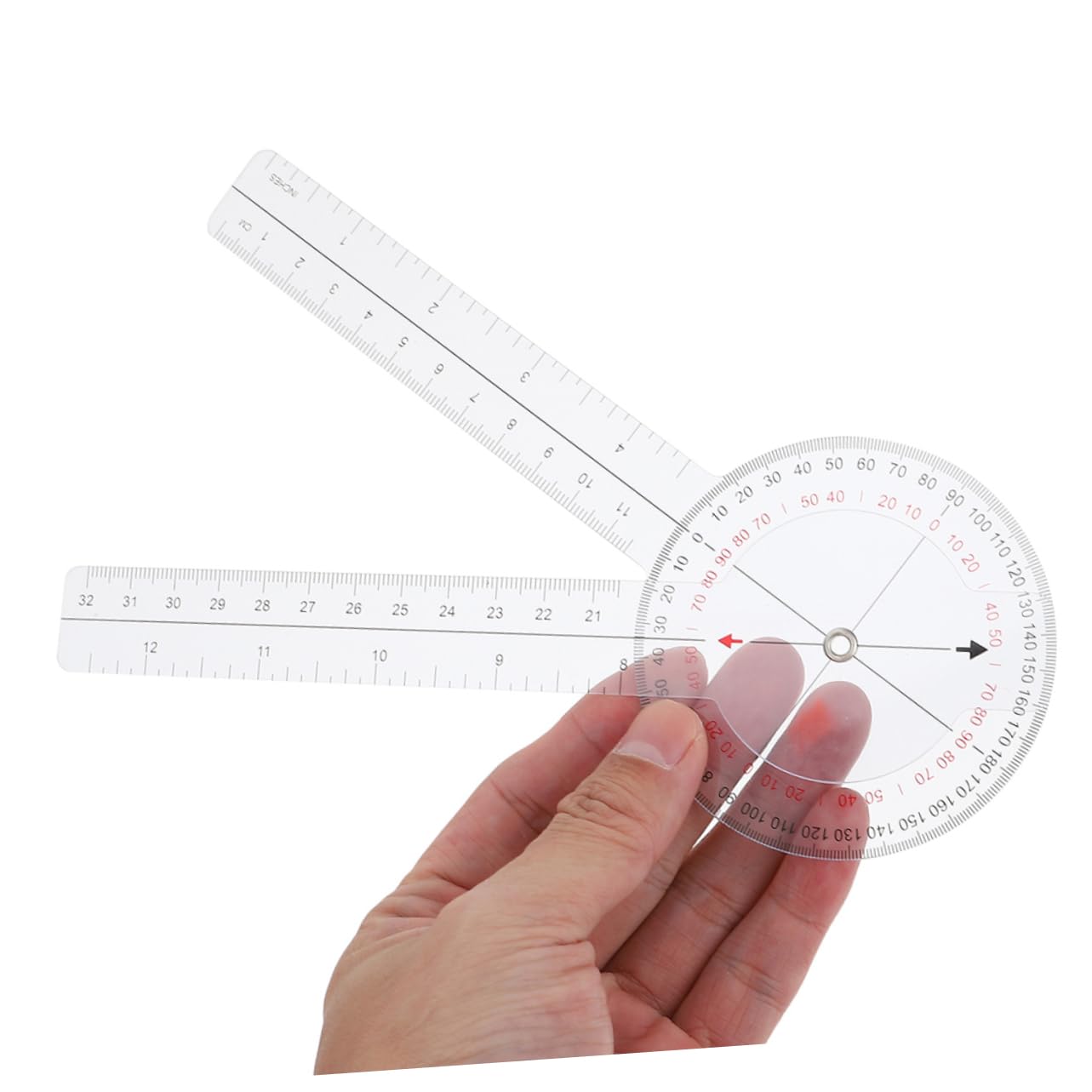 Goniomètre de Mesure en Plastique 4 Pièces, Échelle Précise
