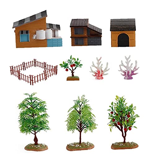 LjzlSxMF Kinder Bauernhof Spielzeug-Zubehör Bauernhof Model Set Simulation Bauernhof Szene Modell Kinder Puppenhaus… – Bild 3