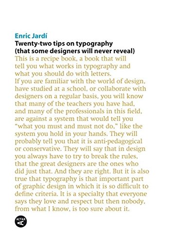 MARSTON BOOK SERVICES LTD Veintidós consejos sobre tipografía