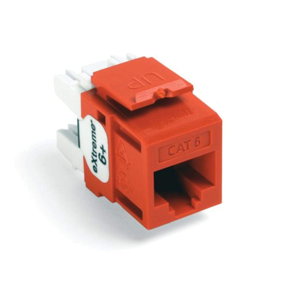 Leviton Extreme 6+ QuickPort Connector, CAT 6, 61110-RO6, Orange — image 1