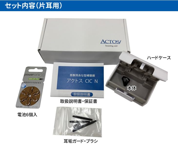 Amazon.co.jp: アクトス AI（人工知能）搭載 耳穴式デジタル補聴器 CIC