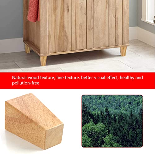 Knpwer 4 Pcs Wooden Furniture Legs,10 cm Solid Straight Wood Sofa Legs Replacement Furniture Feet with Mounting Plate - Image 4