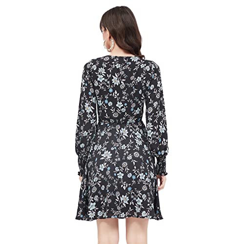 Image of Kibo Women's Floral Fit & Flare Yellow Dress (LVD1006-B)
