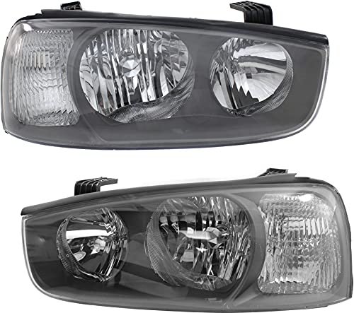 Evan Fischer Driver and Passenger Side Headlight for Hyundai Elantra 2001-2003 Halogen With bulbs Fits GLS & GT Replaces # 921012D150, 921022D150