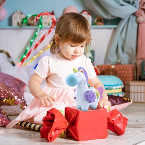 Image of Baby Teething Toy with Sensory Features, Montessori Toys with Soft and Safe Material - Ideal for Indoor and Outdoor Play (Unicorn)