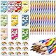 Rdlobu 34 Stück Regenbogenstift Set, 12 Regenbogenstift Kinder, 12 Regenbogen Radiergummi 10 Regenbogen Notizbuch für Kindergeburtstag Gastgeschenke, Kunst Zeichnung