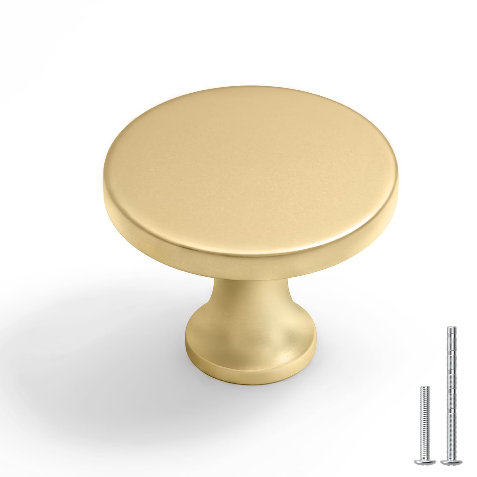 Goldenwarm 10Pack Gold Knobs for Dresser, Gold Cabinet Knobs Matte Gold  Dresser Drawers Round Brass Kitchen Cabinet Handles