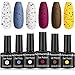 Senvenski Semi Permanent Vernis à Ongles Gel Coquille d'oeuf Transparent Translucide Blanc Bleu Rouge Rose Marron Jaune Couleur Shellac Cadeau Soak Off UV LED Art Manucure Kit (CS6-033)