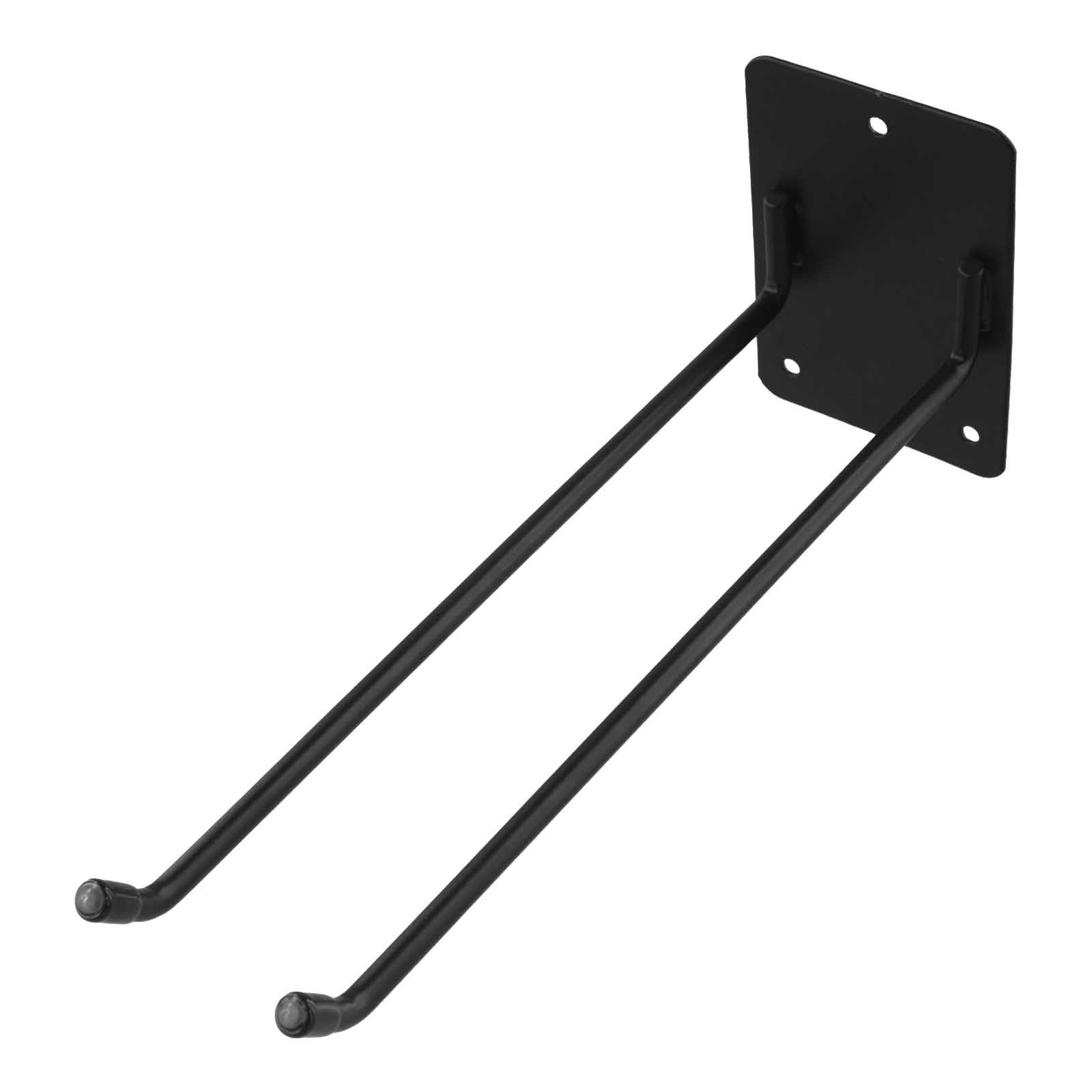Organizer da parete per garage per montaggio in acciaio per attrezzi da giardino, 2 pezzi, design salvaspazio resistente, per pale, rastrelli e scope, nero