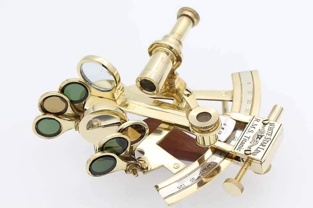 Nautical Replica Hub Titanic Memorabilia Ottone 5 Sestant-White Star Line-Solid Brass Sextant