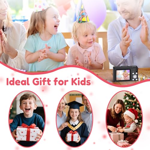 Image of Digital Camera, FHD 4K Digital Point and Shoot Camera with 16X Zoom Anti Shake, 48MP Compact Small Camera with 32GB Card for Boys Girls Kids