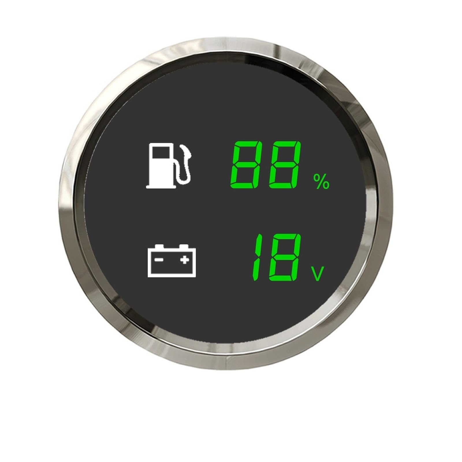 52mm cyfrowy miernik 2 w 1 wskaźnik poziomu paliwa/wody Volt termometr do wody miernik ścieków z alarmem do łodzi samochodowej Stabilne wyjście(B Fuel and Volt)