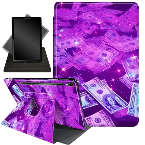 Image of Case for Samsung Galaxy Tab S8 / Tab S7 11 Inch,360 Degree Rotating Folding Stand + Multi-Angle Adjustment,with Auto Sleep/Wake,for Galaxy Tab S8 / S7 Tablet 2022/2021,Starlight Flash Powder