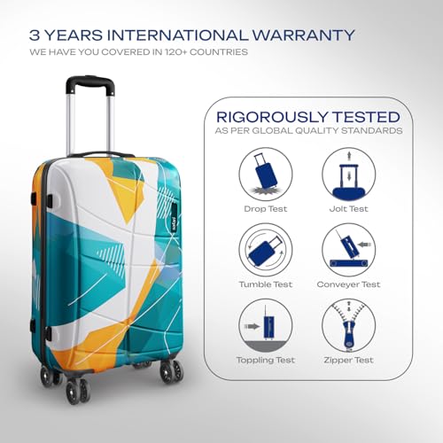 Image of Safari Luma Neo 8 Wheels 66cm Medium Size Trolley Bag, Hard Case Printed Polycarbonate, 360 Degree Wheeling Checkin Luggage for Men & Women, Suitcase for Travel, Trolley Bags for Travel, Multicolour