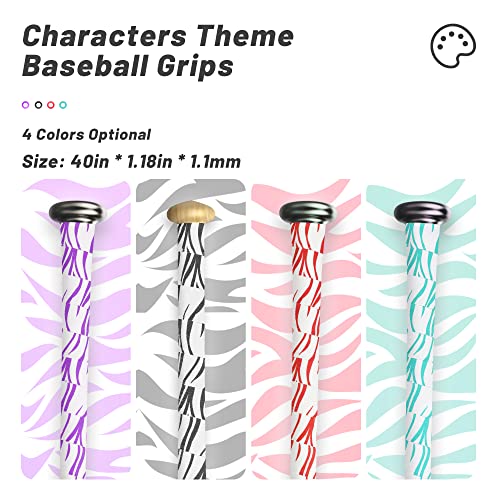 Baseball Bat Grip Tape 1.1Mm 40In Baseballs Grip Tape Tourna Grip Zebra Stripes Replacement Anti-Slip Bat Tape Grip Pro Feel Precut And Full Adhesive Back Softball Baseball Accessories #TOP2