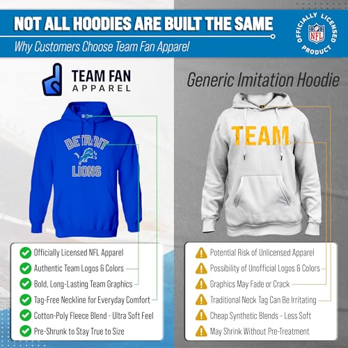 Image of Team Fan Apparel NFL Gameday Hoodie Pullover Sweatshirt for Men and Women | Officially licensed NFL Gameday fleece pullover - kangaroo pocket, ribbed cuffs, drawstring hood, unisex fit