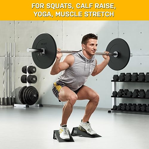 Double Circle Squat Wedge – Professional Squat Ramp for Weightlifting and Fitness – Squat Platform for Heel Elevated Squats and Calf Raises – Heavy-Duty Anti-Slip Squat Blocks
