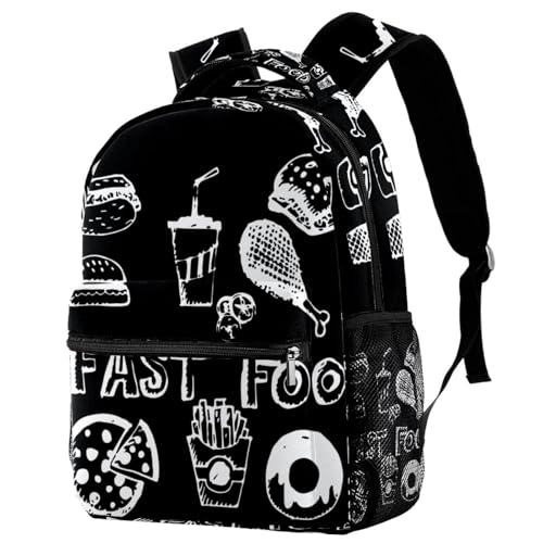 Sac de voyage décontracté imprimé fast-food pour les sorties d'adolescents et weekends