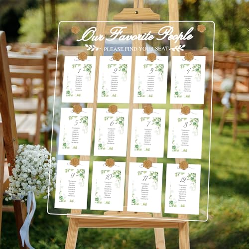 Wedding Seating Chart Board 24x29 Inch Acrylic Please Find Your Seat Table Seating Chart Sign for Wedding/Party Reception Display Peel off the Protective Film From both sides before Use