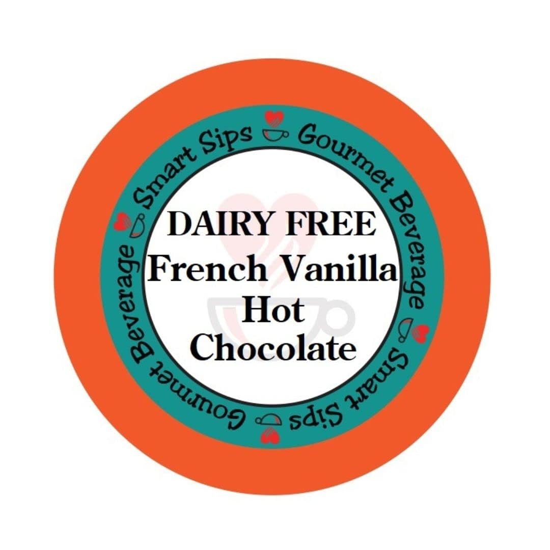 DAIRY-FREE, VEGAN | French Vanilla Hot Chocolate, Single-Serve Gourmet Lactose-Free Hot Cocoa Pods for Keurig K-cup Brewers, 48 Count Smart Sips Non-Dairy Hot Chocolate Pods