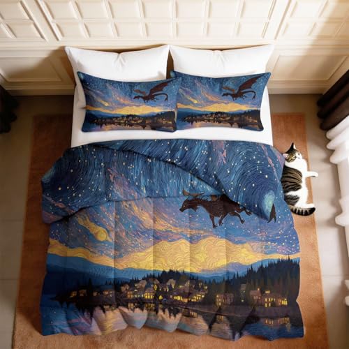 Edredón sin funda nórdica 220x240 de verano azul con dos fundas de almohada 8