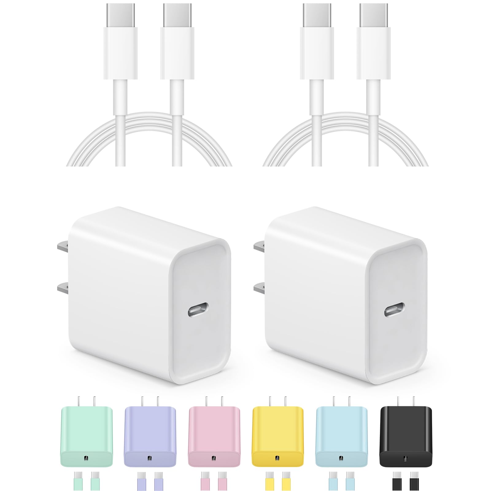 iPhone 17 16 15 Charger USB C Charger [Apple MFi Certified] 2Pack USB C Charger Block with 6FT USB C to Type C Cable Compatible with iPhone 17 16 Pro/16 Pro Max/15/15 Pro Max/16e, iPad Pro12.9/11
