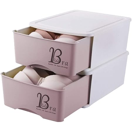 Amazon 下着収納ボックス 引き出し ブラジャー収納ボックス 靴下収納ケース 大容量 仕切り プラスチック 下着 靴下 パンツ収納 耐久性抜群 整理ボックス ピンク 衣類用引き出し仕切り オンライン通販