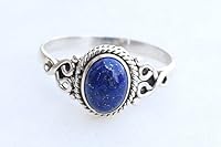 Vista 1 de Avicrafts Lapis Lazuli Stone Ring 925 Sterling Silver Statement Ring For Women Handmade Gemstone Christmas Jewellery Gift For Her