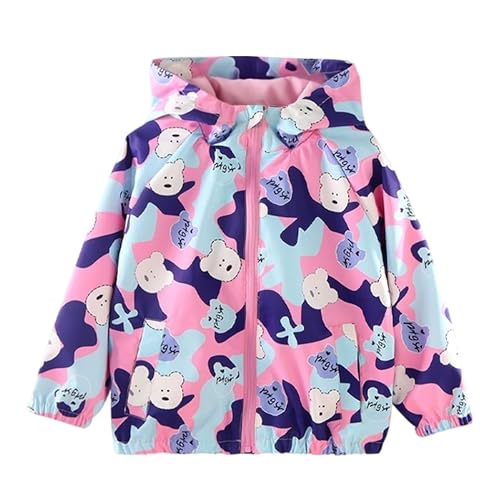 Cromoncent Boys Girls Fashion Windbreaker Jacket Hooded Lightweight Windroof Water Resistant Outdoor Coats