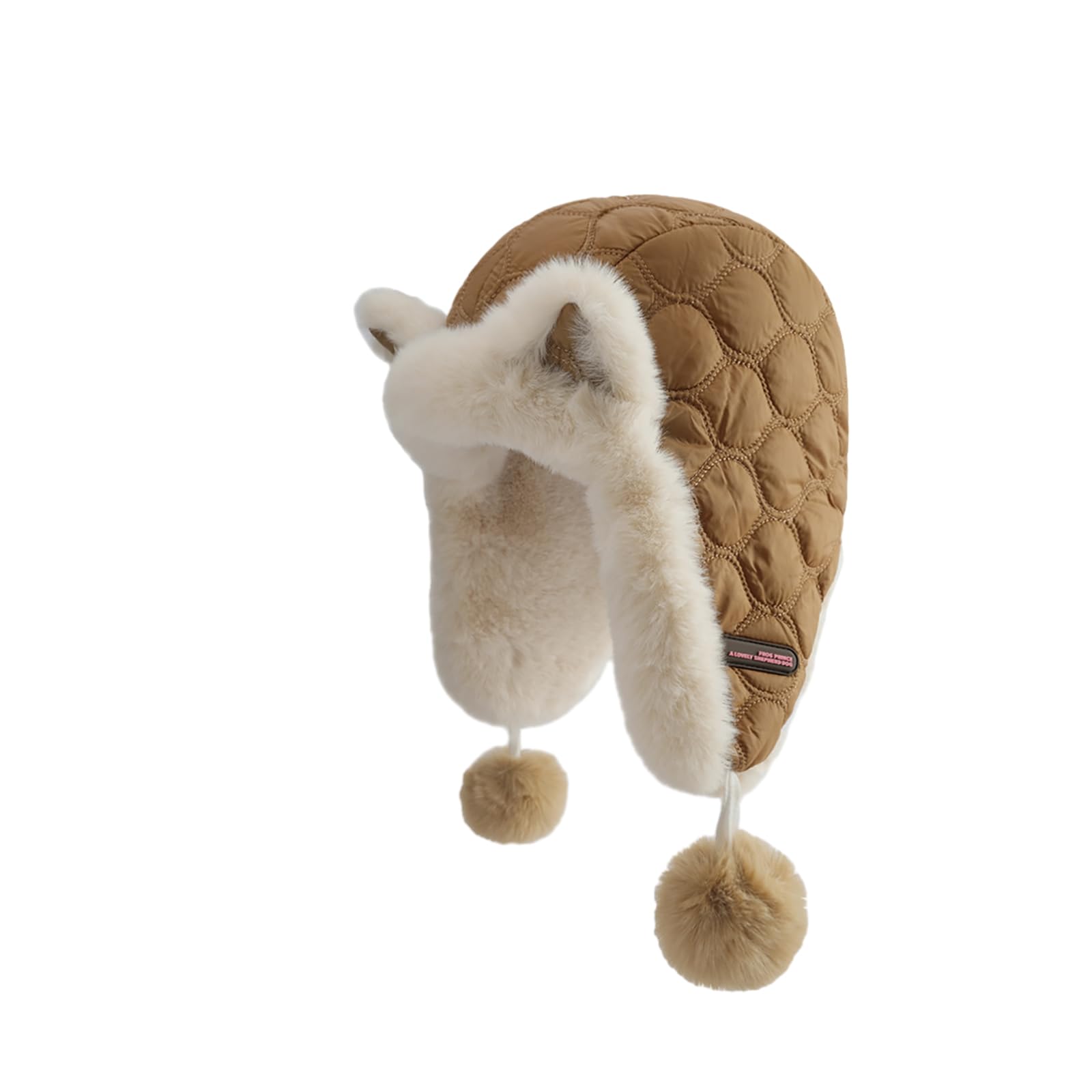 Cat Ear for Cold Weather Plush Bonnet Hat for Girls Furry Women Windproof Ear Flap Hat Outdoor Activity Casual Hat Camel