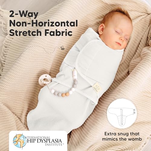 Image of 3-Pack Organic Swaddles for Newborns, Baby Swaddles 0-3 Months (Soft White) | Newborn Swaddle Sleep Sacks, Soft Cotton, Infant, Baby Swaddle Wraps, Girls, Boys, Large Hook & Loop Closure